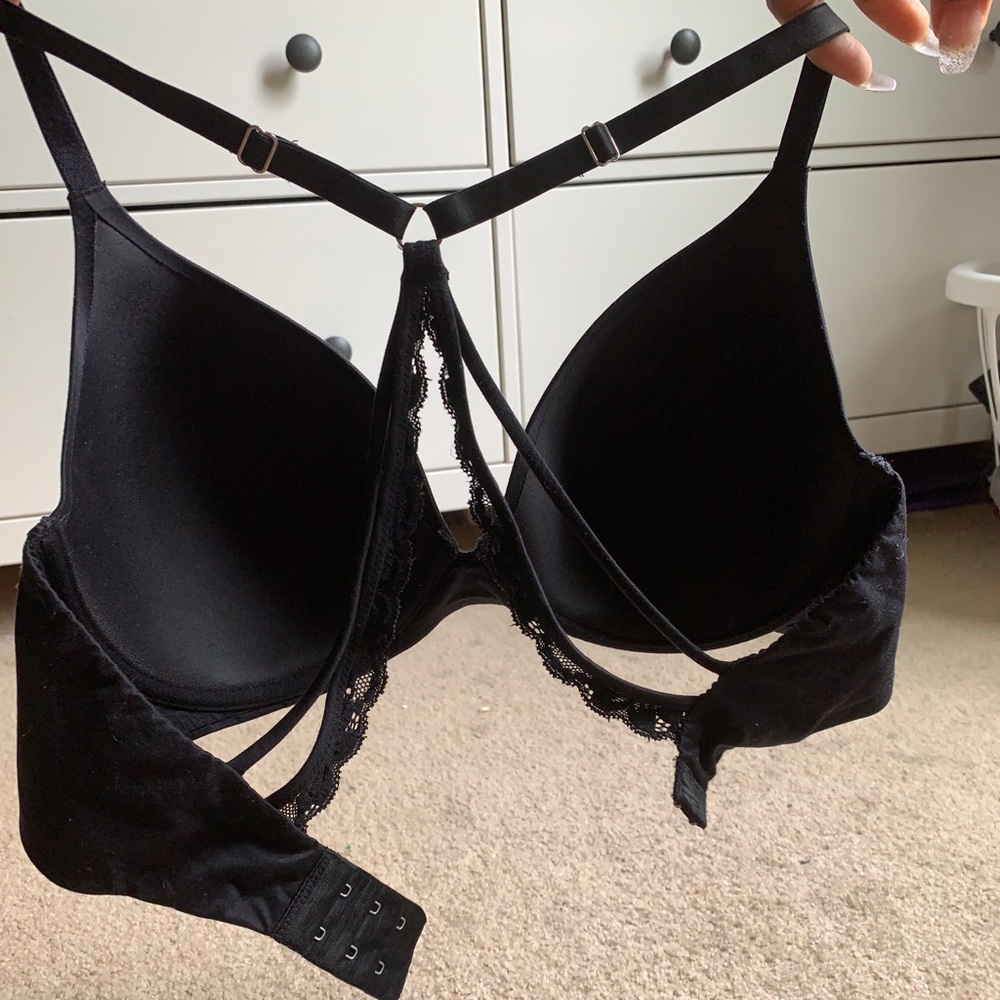 Aerie Sunnie Racerback Bra w/ Black Lace Straps